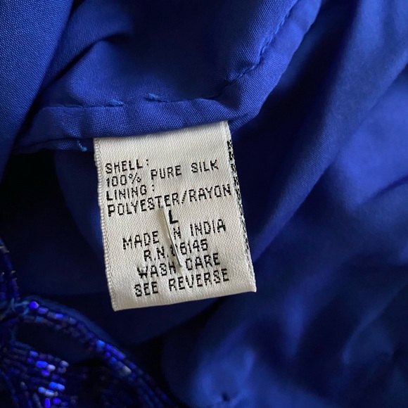 Blue Beaded Backless Formal - Picture 5 of 5